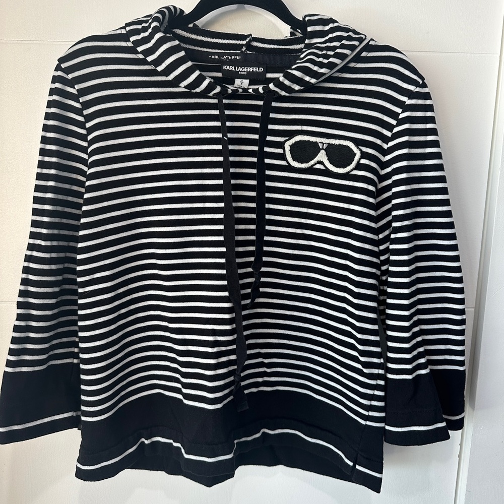 Karl Lagerfeld Monochrome Striped Pullover